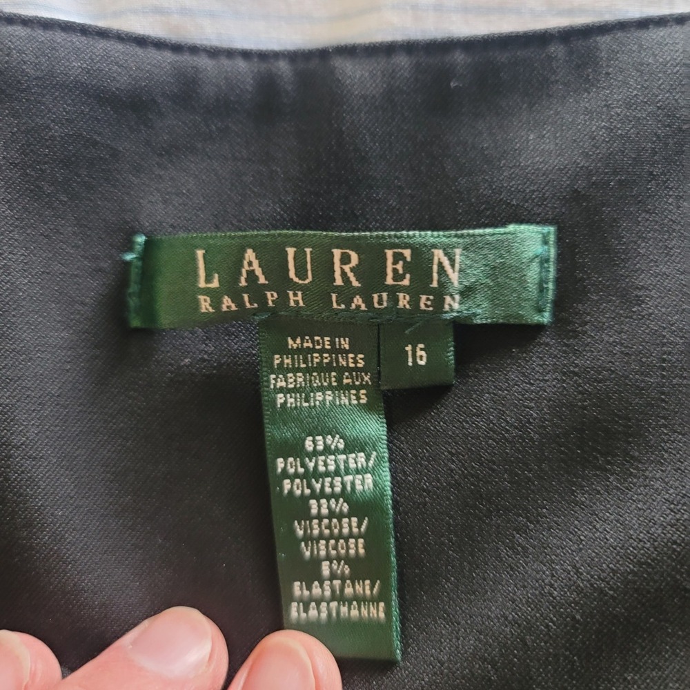 Womens Lauren Ralph Lauren Black Wide Leg Sailor Trouser Pants Gold Button Sz 16 - Picture 4 of 9